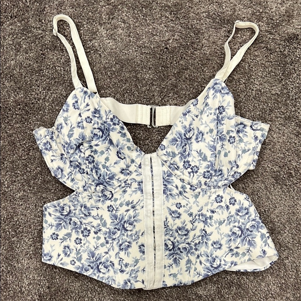 Garage Blue Floral Camisole Top